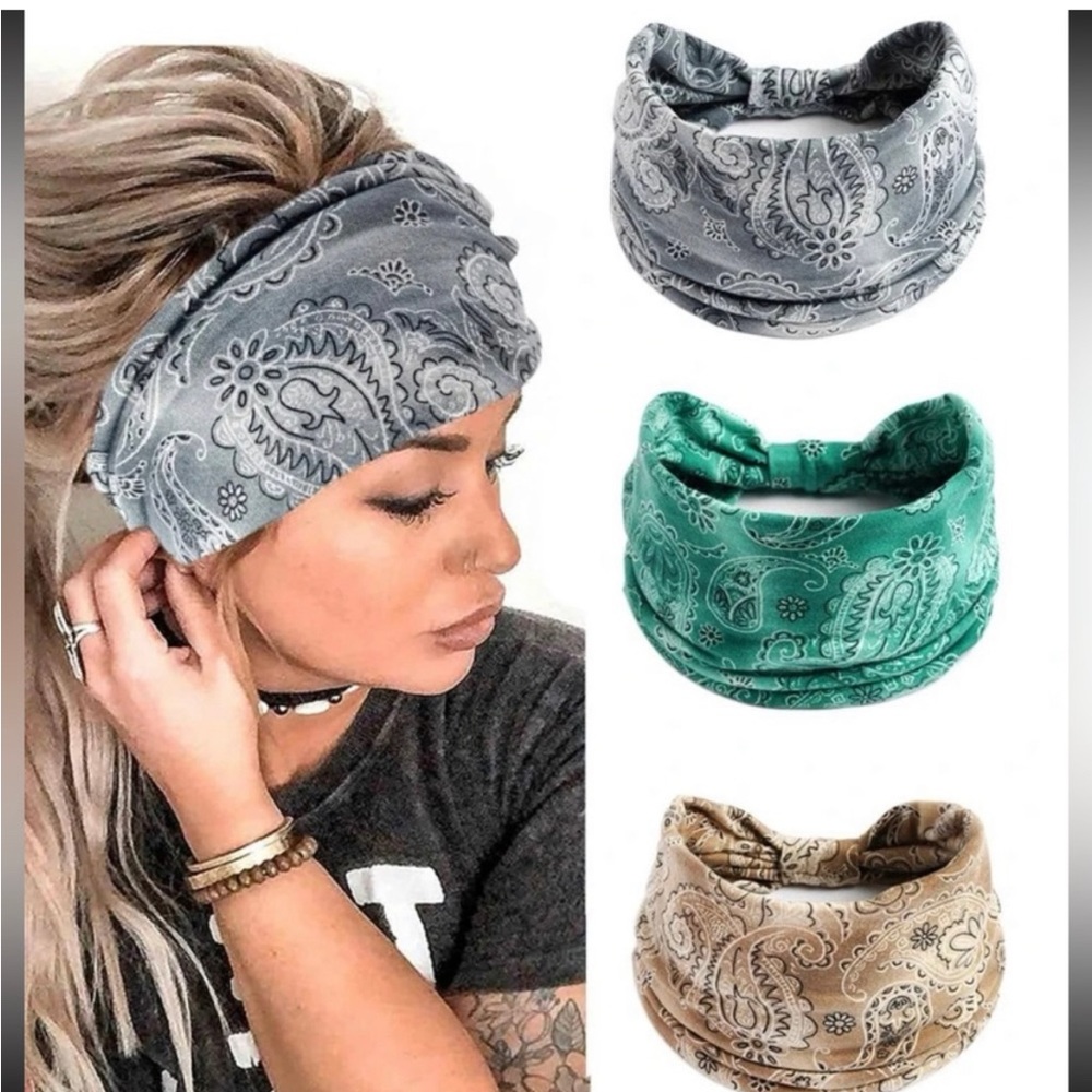 Bohemian Paisley Print Bandeau Headband